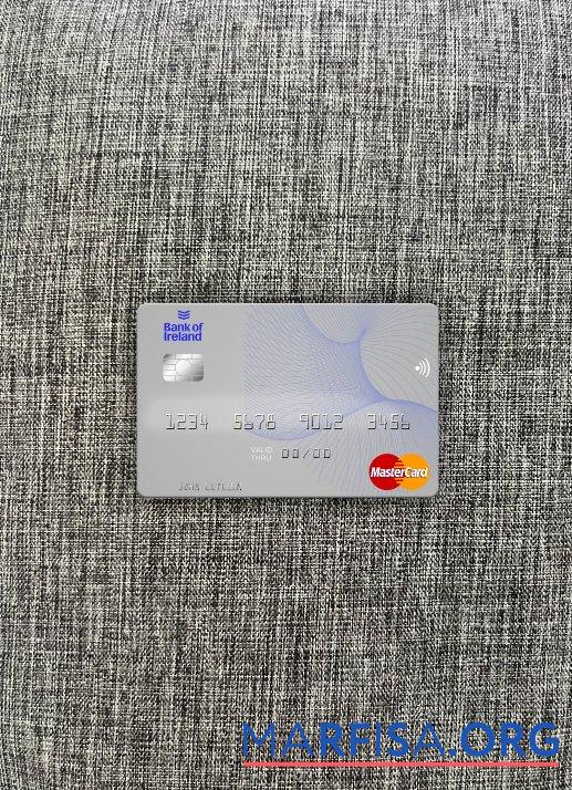 Printable Ireland Bank of Ireland mastercard photolook front download for verification